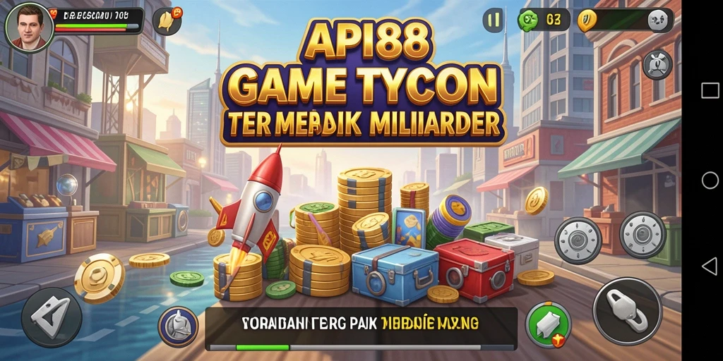 Screenshot API88 menampilkan gameplay seru dalam membangun bisnis Tycoon.