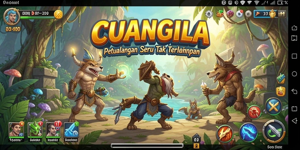 Tangkapan layar menunjukkan gameplay petualangan yang mendebarkan di CUANGILA.