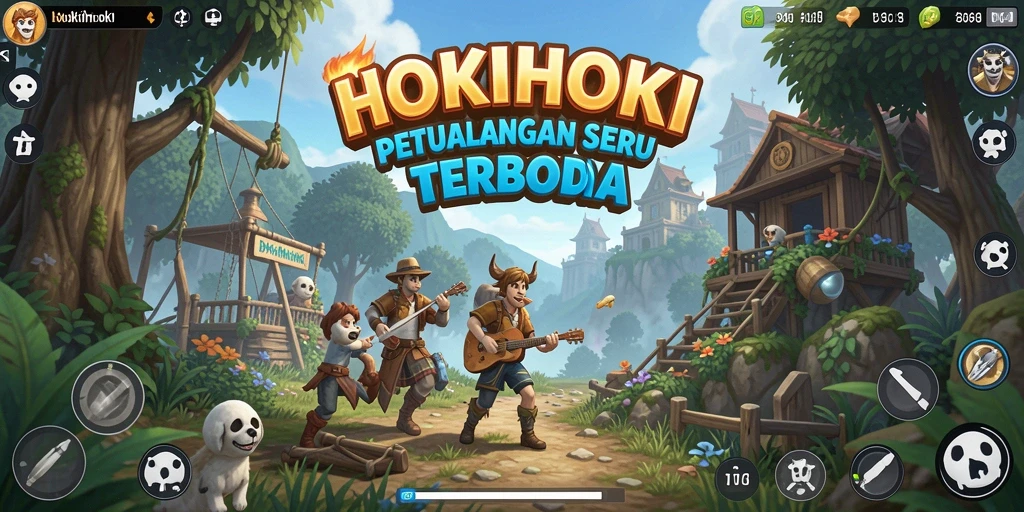 Gameplay seru di dunia terbuka HOKIHOKI dengan eksplorasi yang luas.