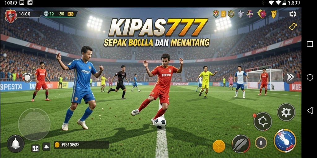 Tampilan aksi seru dalam game sepak bola KIPAS777.