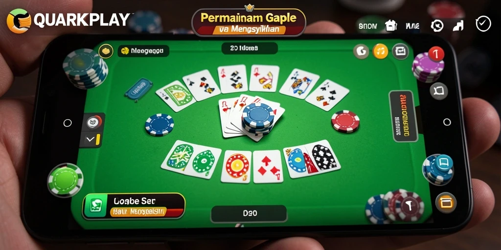 Tampilan gameplay Gaple yang seru dan interaktif di QUARKPLAY.